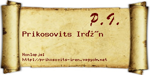 Prikosovits Irén névjegykártya